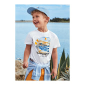 Mayoral Boys White Vacation Print T-Shirt